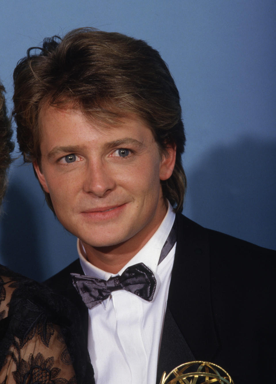 Michael J. Fox is seen backstage at the Emmys on September 20, 1987