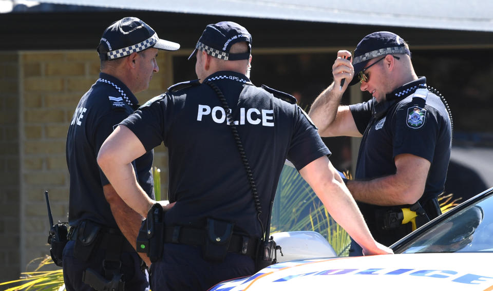 Police work at the home of murder victim Kelly Wilkinson on the Gold Coast on, April 21, 2021. Source: AAP