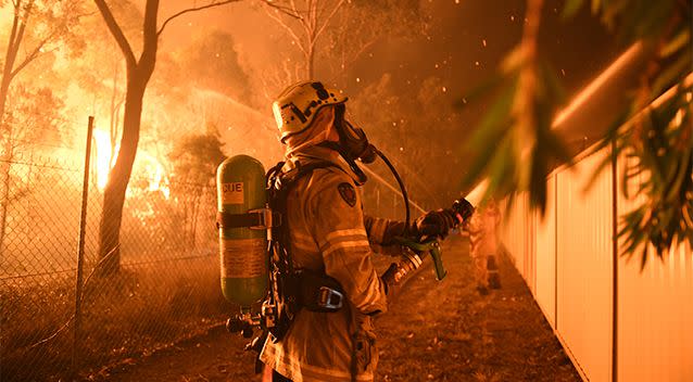 Firefighters worked into the night to try and control the blaze. Source: AAP