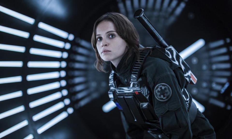 Felicity Jones as Jyn Erso in a scene from Rogue One: A Star Wars Story. 