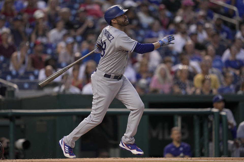 道奇老將J.D. Martinez此役貢獻3分打點。（MLB Photo by Jess Rapfogel/Getty Images）