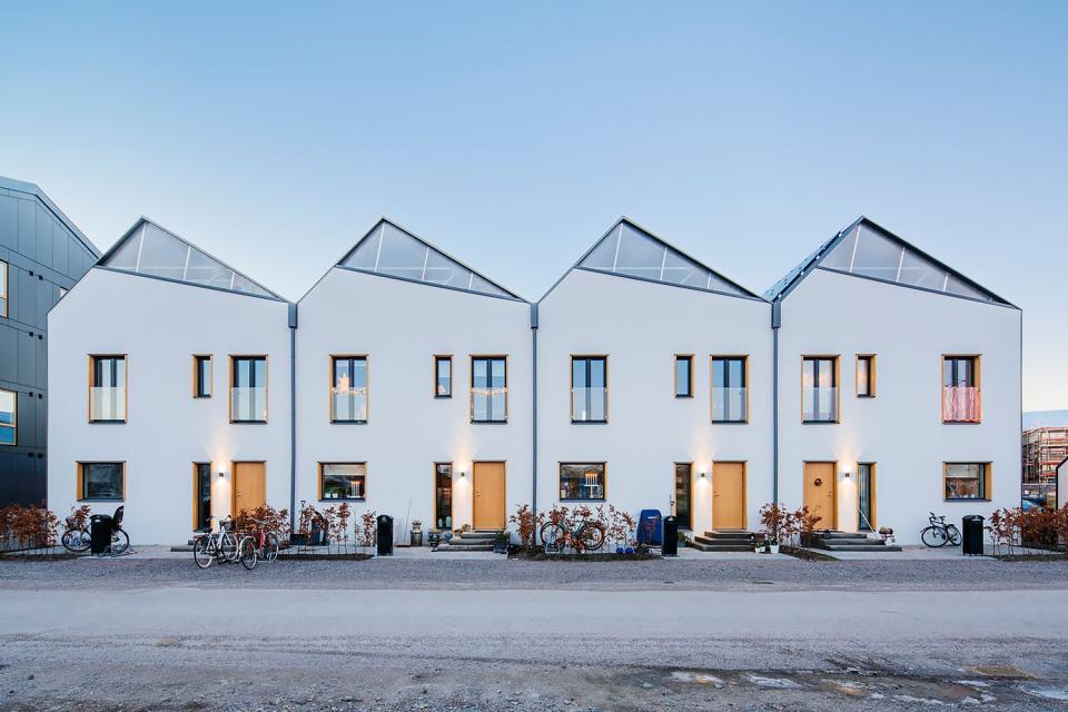 Street Monkey Architects' New Solar-Powered Prefab Row Houses in Sweden.