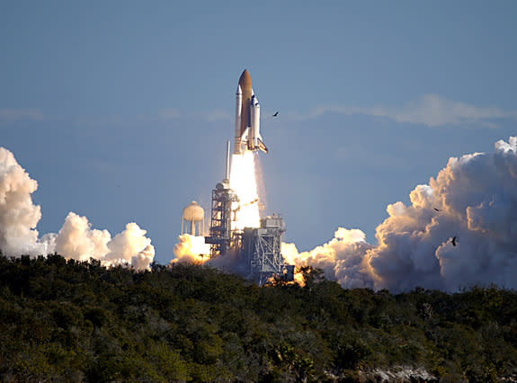 Space shuttle Columbia launches on mission STS-107, January 16, 2003.