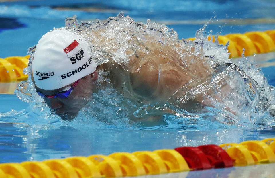 Swimming - 18th FINA World Swimming Championships - Men's 100m Butterfly Heats - Nambu University Municipal Aquatics Center, Gwangju, South Korea - July 26, 2019. Joseph Schooling of Singapore competes. REUTERS/Stefan Wermuth