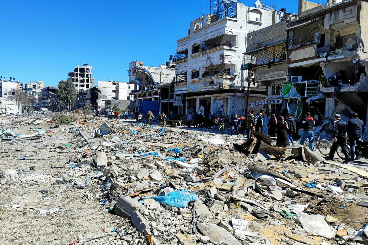 Des bâtiments détruits après une attaque israélienne à Gaza le 28 février.   - Credit:Khaled Daoud / APA/SIPA / SIPA / Khaled Daoud / APA/SIPA