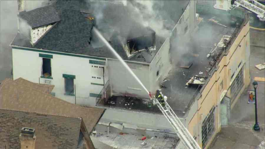 A large fire burning in a home at Colfax and Franklin Street on March 13, 2023