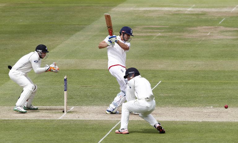 Alastair Cook led from the front with a well-made hundred as England battled back in the first Test against New Zealand