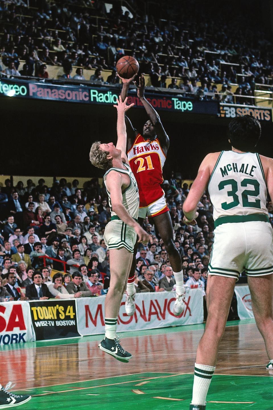 Wilkins scored many of his 26,668 points against Larry Bird's Celtics
