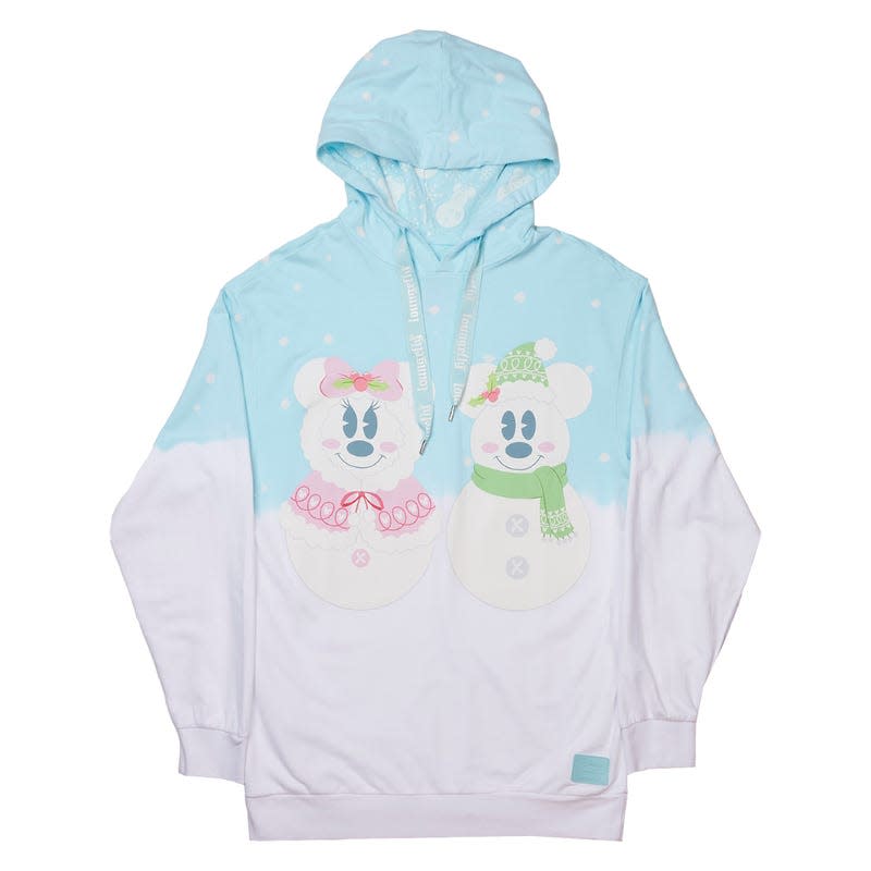 Loungefly Mickey and Minnie Pastel Snowman Hoodie