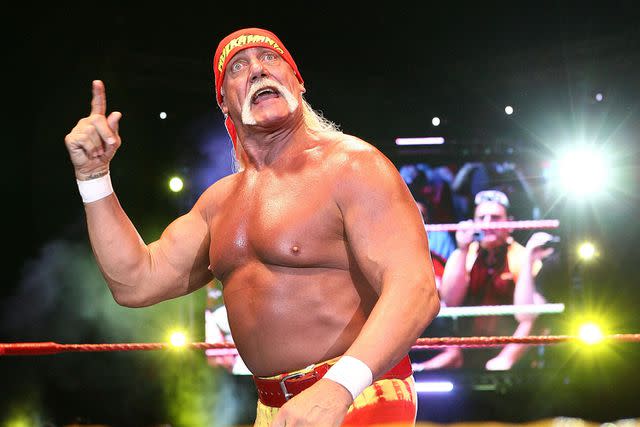 <p>Paul Kane/Getty</p> Hulk Hogan makes an appearance as part of his Hulkamania Tour in 2009.