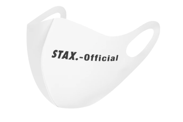 white STAX reusable cloth face mask