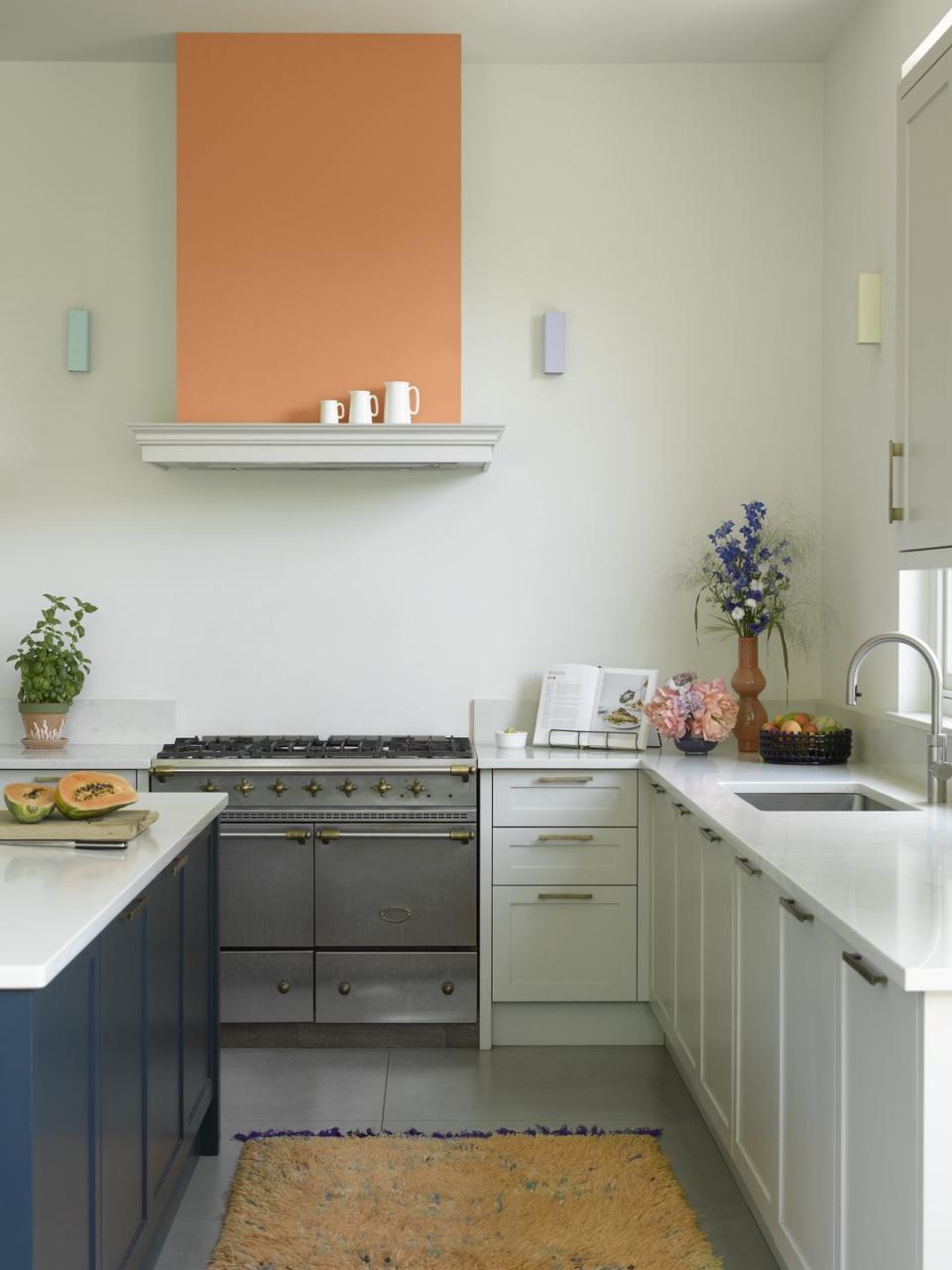 a kitchen with white cabinets