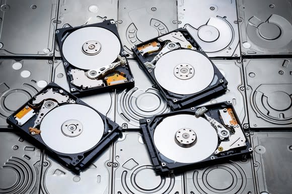 Platter-based HDDs.