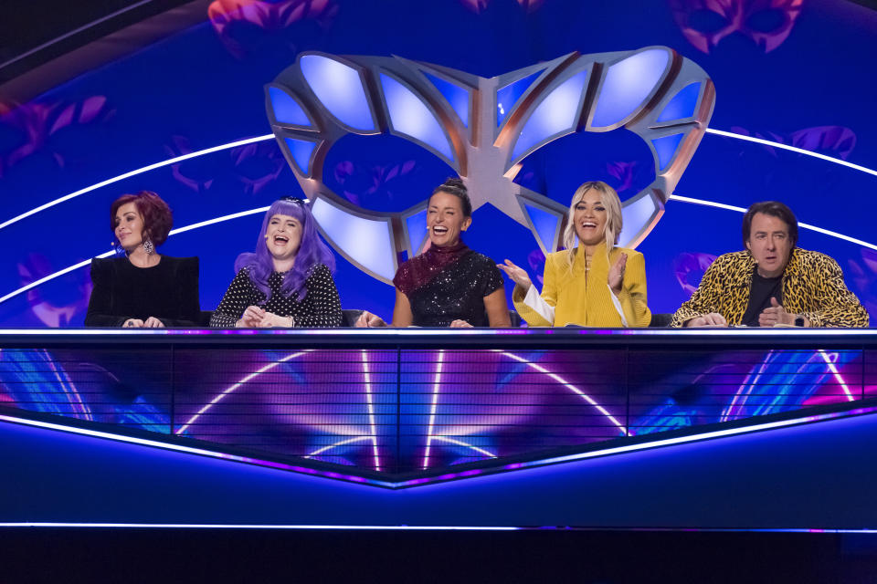 Sharon and Kelly Osbourne were guest judges on the latest episode of 'The Masked Singer' UK. (Bandicoot TV/ITV)