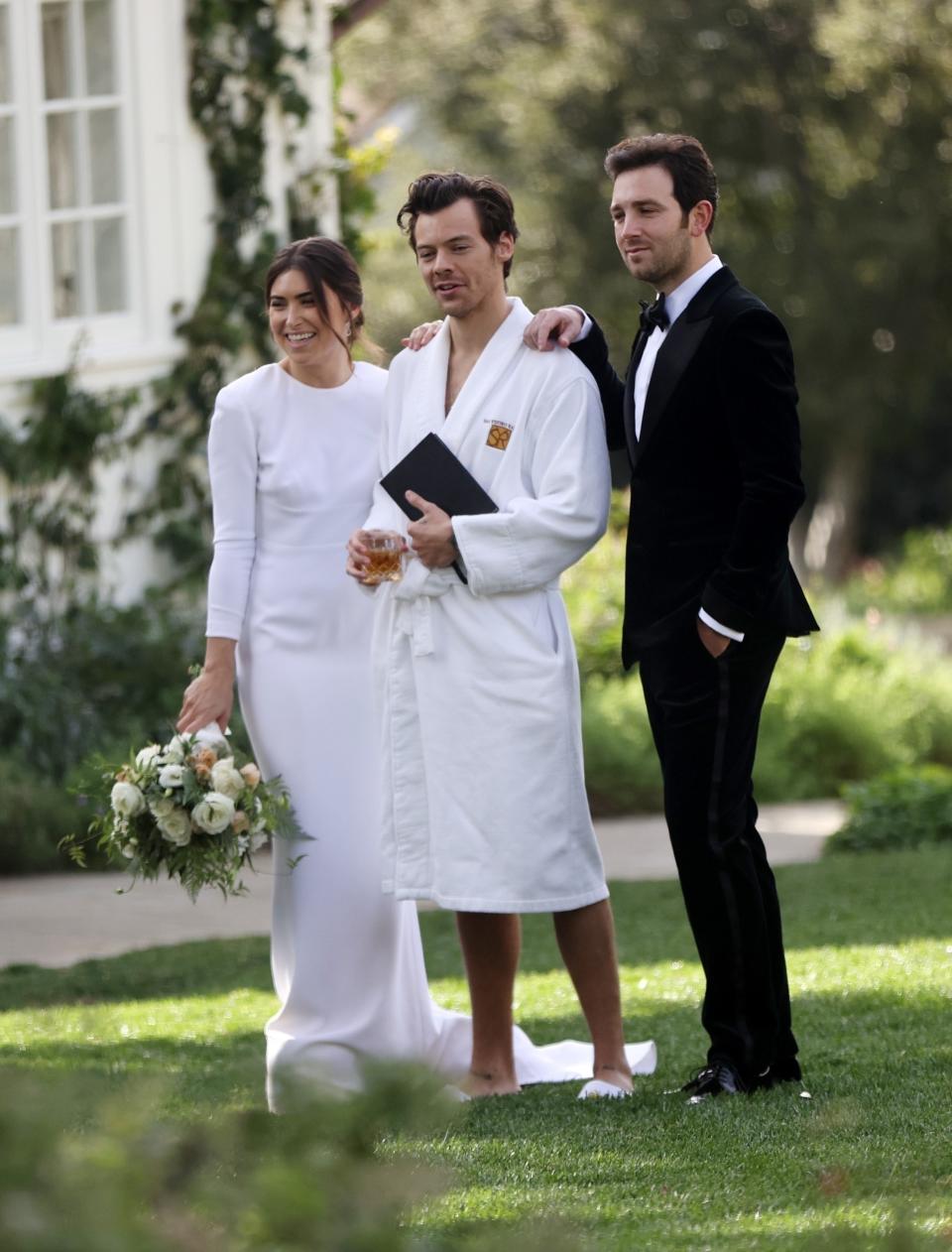 Harry Styles at his agent's wedding in Montecito, January 2, 2021.