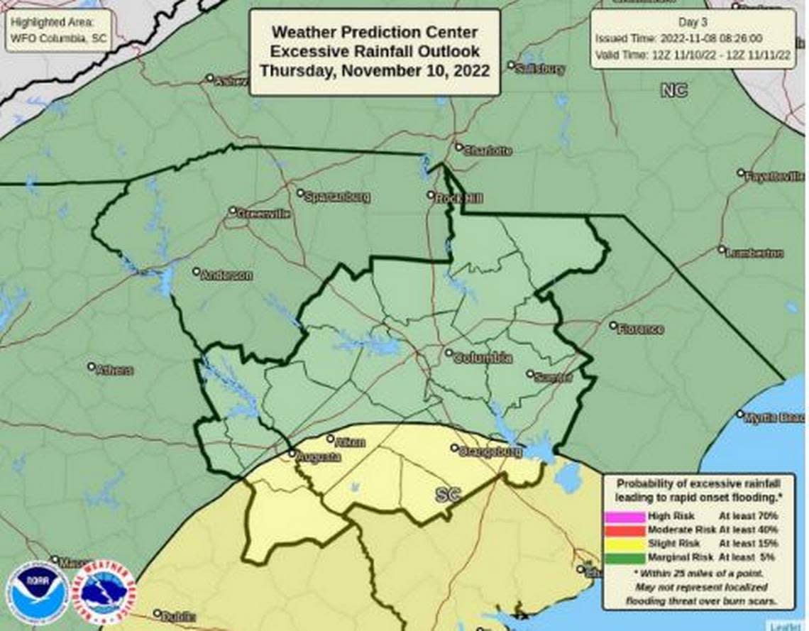 The forecast for the Midlands as Subtropical Storm Nicole approaches.