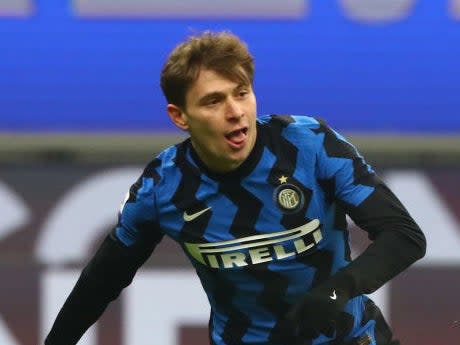 Nicolo Barella of FC Internazionale celebrates (Getty)