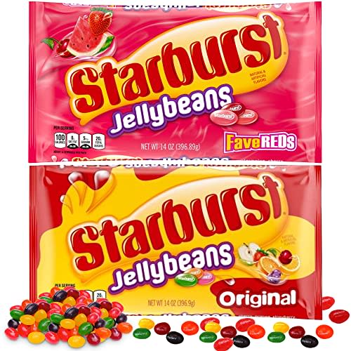 Starburst Jelly Beans – 2-Pack Fave Reds Jelly Beans and Original – Sweet Fruit Jelly Candy – Delicious Easter Jelly Beans Variety Pack