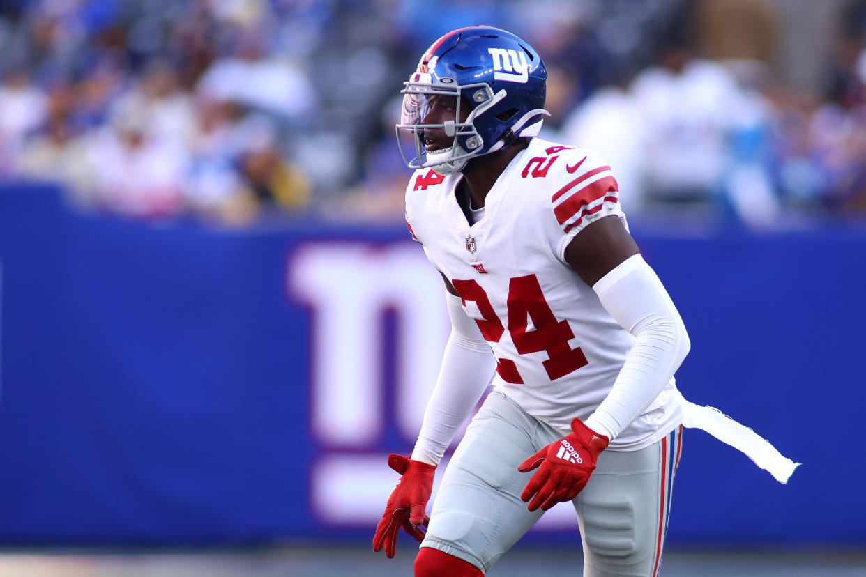 James Bradberry will stay in the NFC East, leaving the Giants for the Eagles as a free agent. (Photo by Mike Stobe/Getty Images)