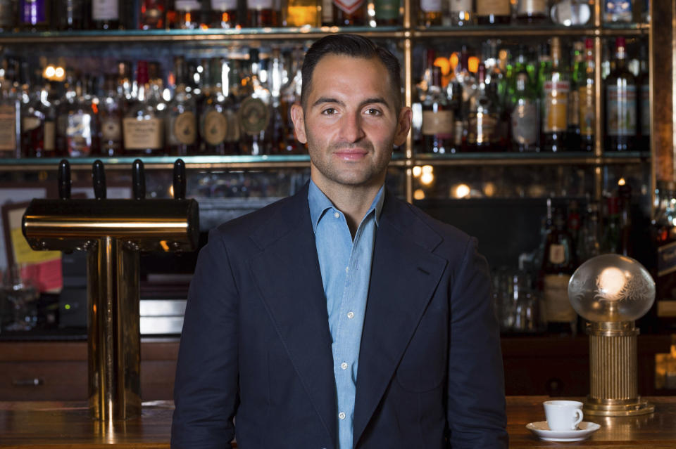 Chef Mario Carbone poses for a photo at Carbone on Thursday, May 20, 2021, in Miami Beach, Fla. (Photo by Scott Roth/Invision/AP)