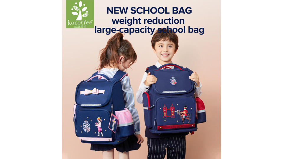 Kocotree Children's Schoolbag Decompression + Spine Protection. (Photo: Lazada SG)