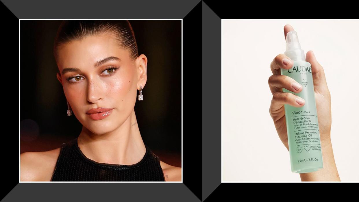 hailey bieber, caudalie vinoclean makeup removing cleansing oil