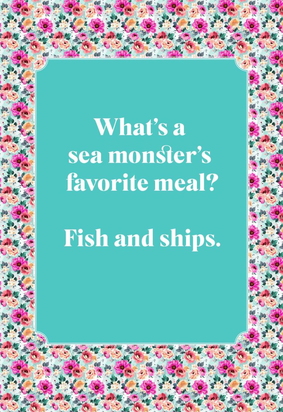 What's a sea monster's favorite meal?