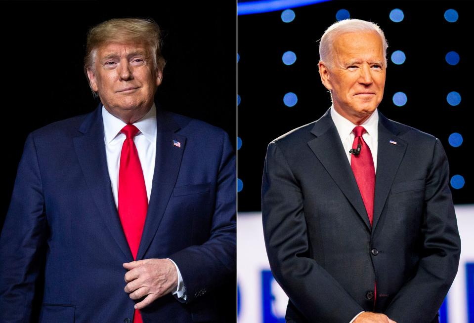 President Donald Trump, left, and former Vice President Biden participated in the first of three scheduled presidential debates Tuesday in Cleveland.