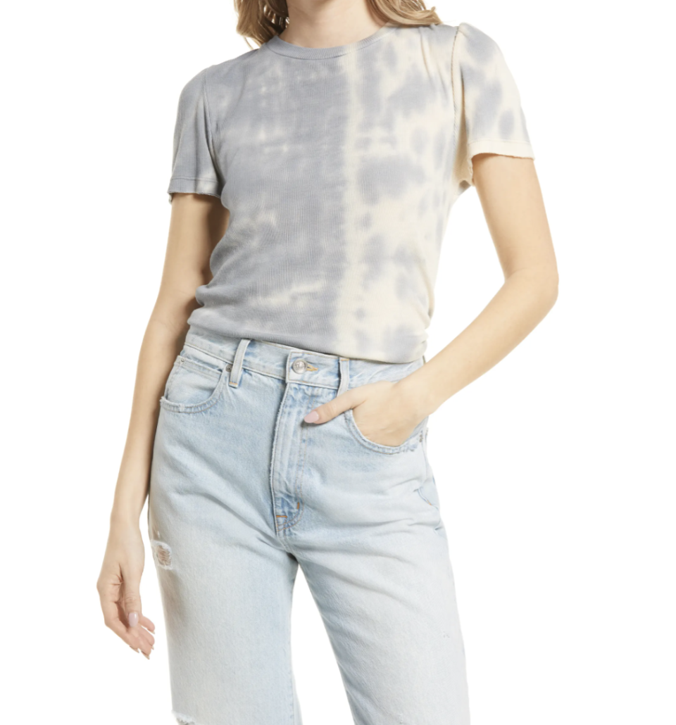 Treasure & Bond Rib Treatment T-Shirt in Grey/Ivory (Photo via Nordstrom)