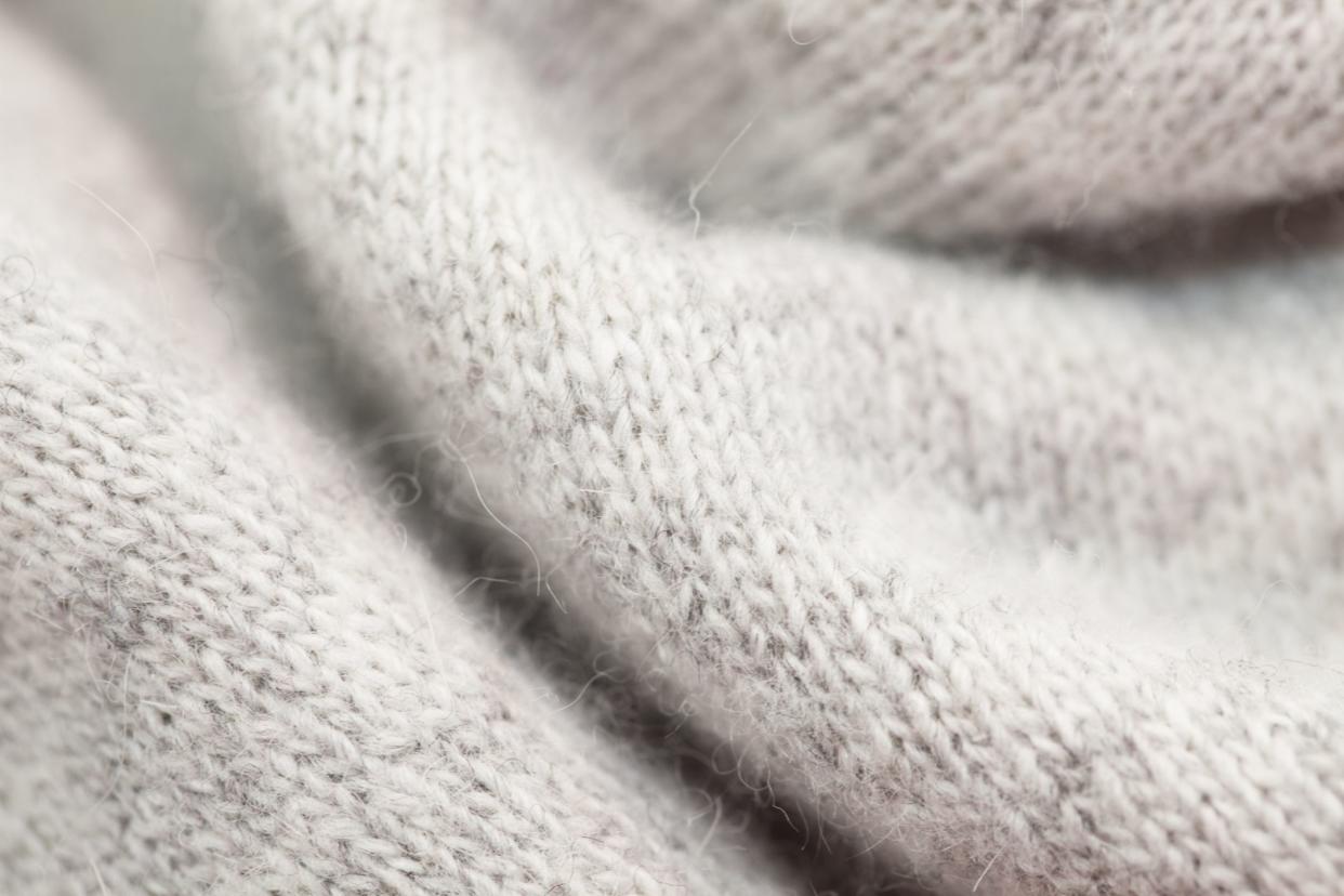 Close up of grey wool with shallow depth of field