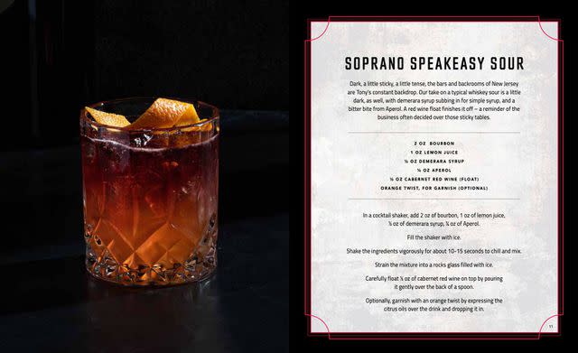 <p>Insight Editions</p> Pages from 'The Sopranos: The Official Cocktail Book'