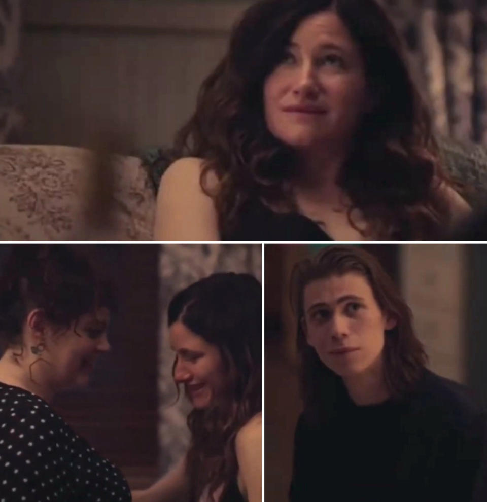 Kathryn Hahn, Owen Teague, and Katie Kershaw in "Mrs. Fletcher"