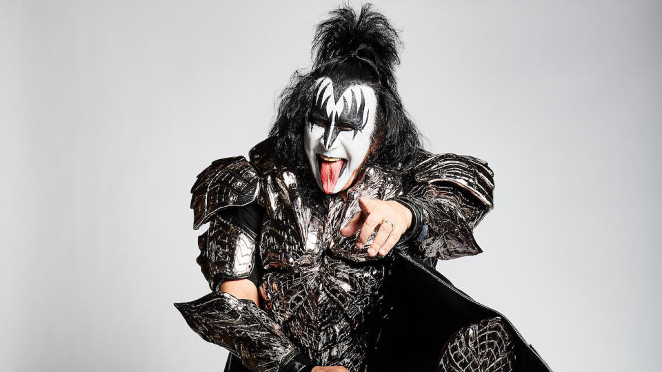 Gene Simmons in full makeup photo shoot