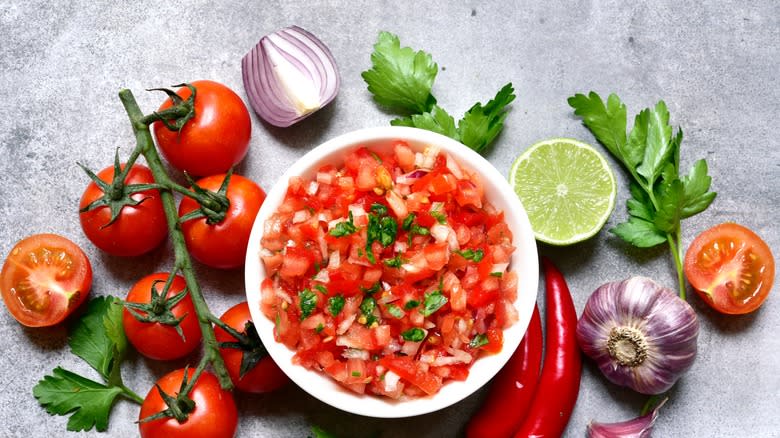 salsa with ingredients