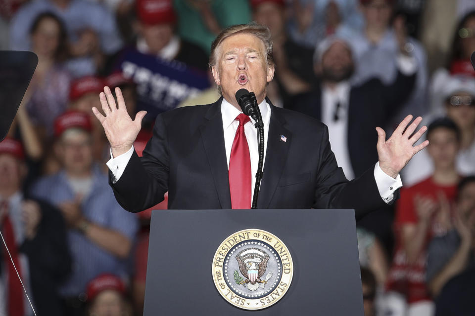 President Donald Trump speaks during a "Make America Great Again" campaign rally at Williamsport Regional Airport on May 20, 2019 in Montoursville, Pennsylvania. (Photo: Drew Angerer via Getty Images)