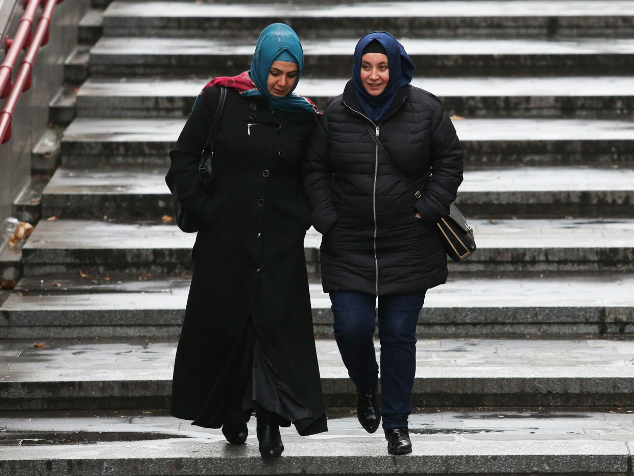 Women wearing headscarves walk on the street on December 1, 2016 in Vienna, Austria: Getty Images