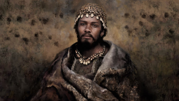 Inspired by the discoveries at the Arene Candide site in Italy, this is an artist reconstruction of a hunter-gatherer associated with the Gravettian culture.