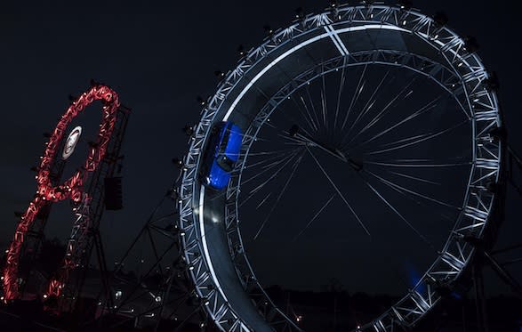 ###   - HANDOUT - FREE TO USE -   ###  13/09/15.  JAGUAR F-PACE LOOP REVEAL  JAGUAR CELEBRATES 80TH YEAR BY REVEALING THE NEW F-PACE TO GLOBAL AUDIENCE, BREAKING THE GUINNESS WORLD RECORD OF LARGEST LOOP THE LOOP DRIVE IN A CAR, DRIVEN BY TERRY GRANT, AHEAD OF MOTOR SHOW DEBUT IN FRANKFURT.  CREDIT: NICK DIMBLEBY.  ###   - HANDOUT - FREE TO USE -   ### 