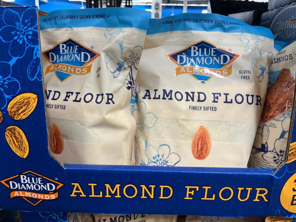 Image of bags of almond flour in display