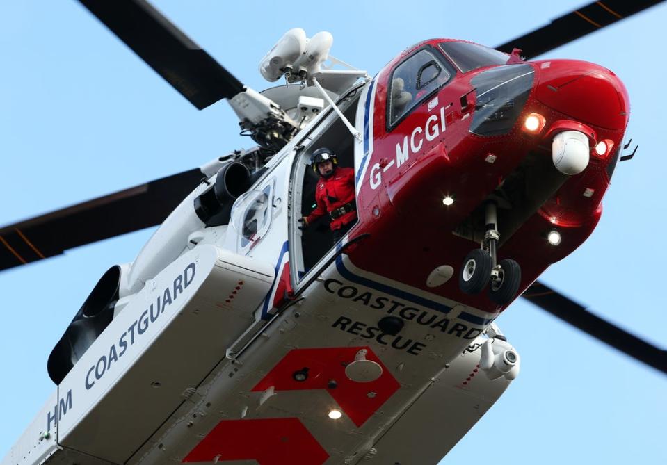 A Coastguard helicopter was involved in the rescue (Andrew Milligan/PA) (PA Archive)