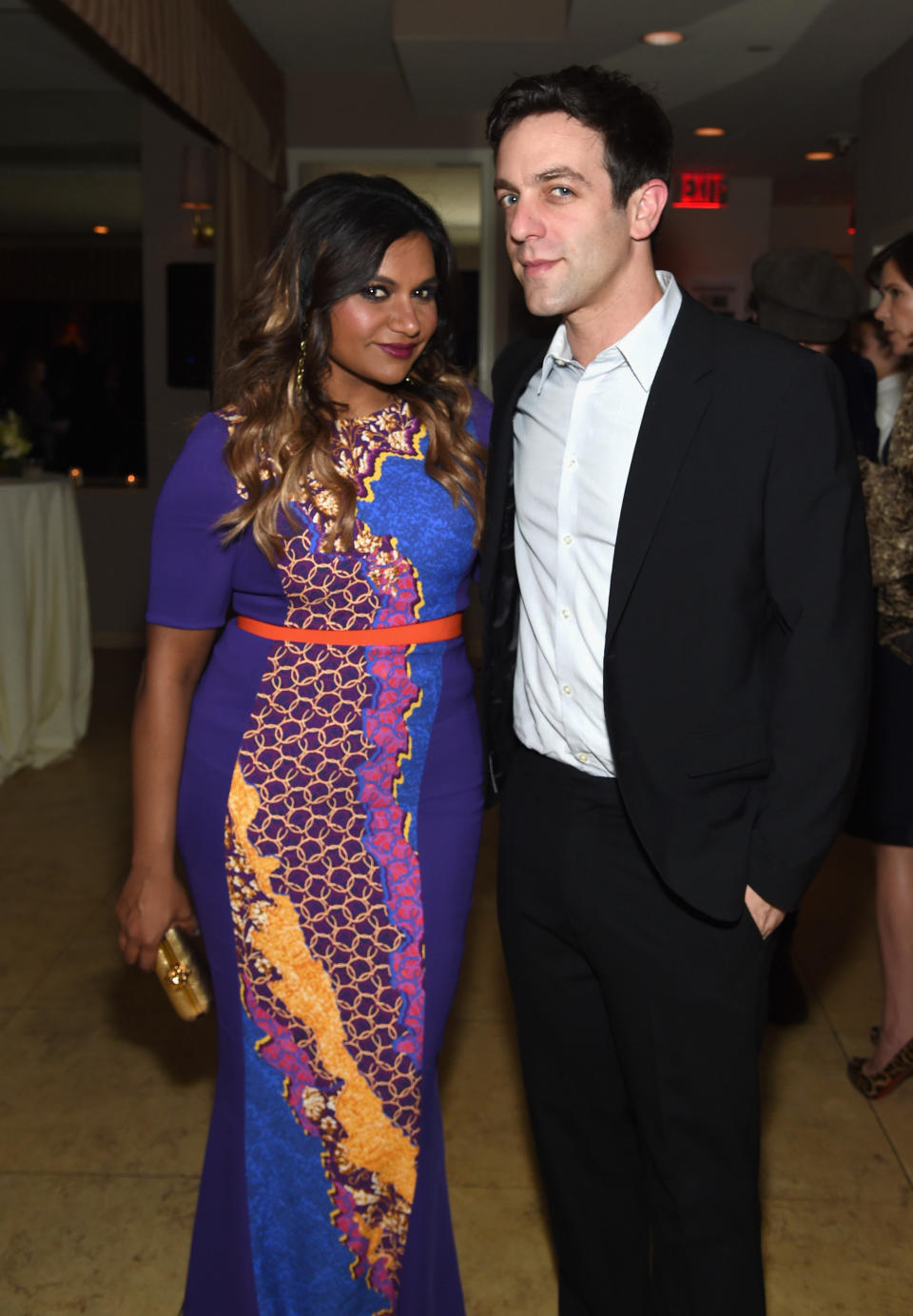 Actors Mindy Kaling and B.J. Novak (R) attend the Grey Goose hosted Michael Sugar, Doug Wald and Warren Zavala pre-Oscar party at Sunset Tower on February 21, 2015 in West Hollywood, California.