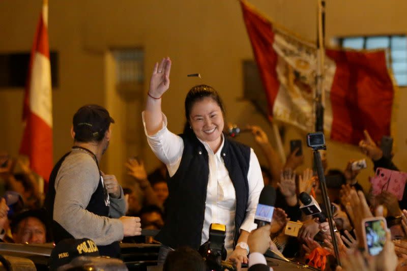 FILE PHOTO: Peru's opposition leader Keiko Fujimori is released from the Santa Monica prison, in Lima