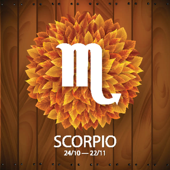 Sign of the zodiac. Scorpio horoscope. white with a circle