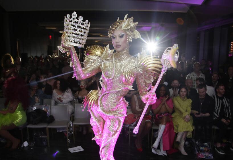 NEW YORK, NEW YORK - APRIL 19: Nymphia Wind performs during the RuPaul's Drag Race Season 16 Finale Screening Event at The Edge at Hudson Yards on April 19, 2024 in New York City. (Photo by Santiago Felipe/Getty Images for MTV)