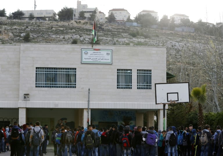 The Amin al-Husseini school in al-Bireh in the occupied West Bank is named for a former grand mufti of Jerusalem, a hero for Palestinians but seen as a Nazi ally by Israelis