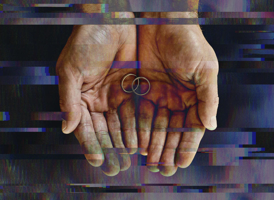 rings in a person's hands