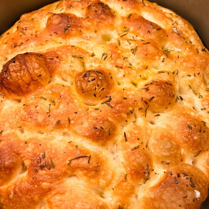 Golden brown focaccia