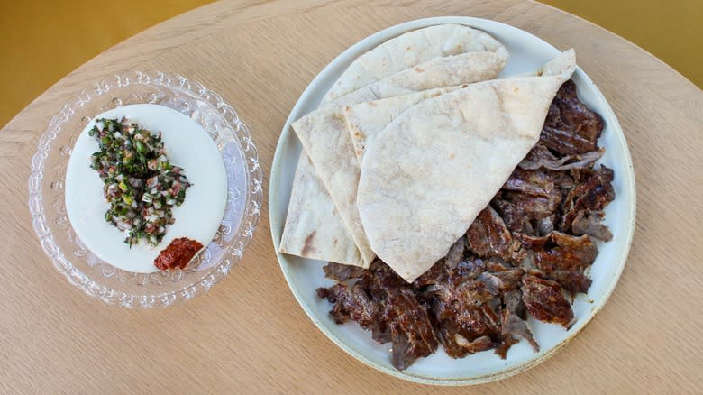 Wood-fired shawarma and yogurt