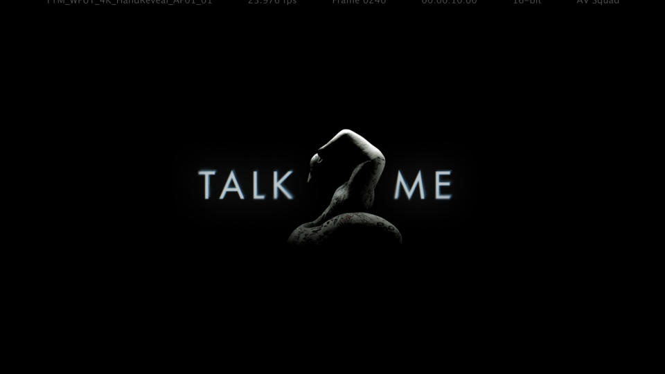 “Talk 2 Me” Title Card<cite>Courtesy A24</cite>