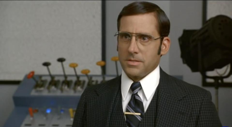 Man with glasses in "Anchorman"